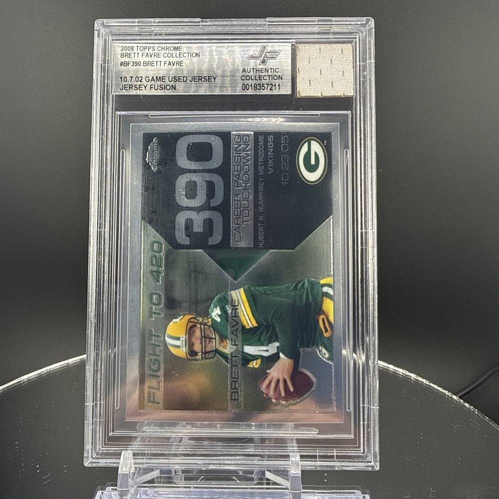 2008 Topps Chrome Brett Favre #BF390 Jersey‎ Fusion Game Used Patch Packers BGS